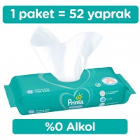 دستمال مرطوب پریما سبز بدون در 52 عددی 